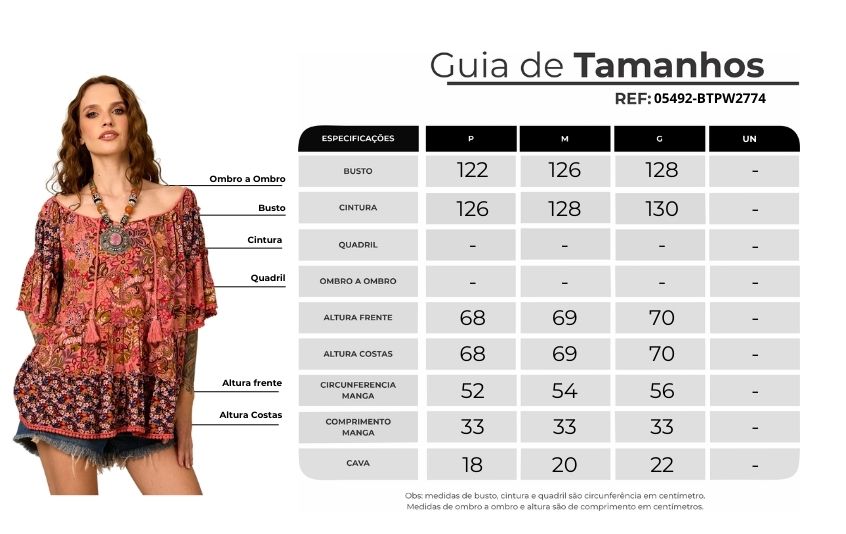 Bata Ampla Rosa Estampado Patchwork Yacamim B25