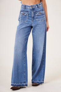 Calça Pantalona Azul Jeans Yacamim H3/4