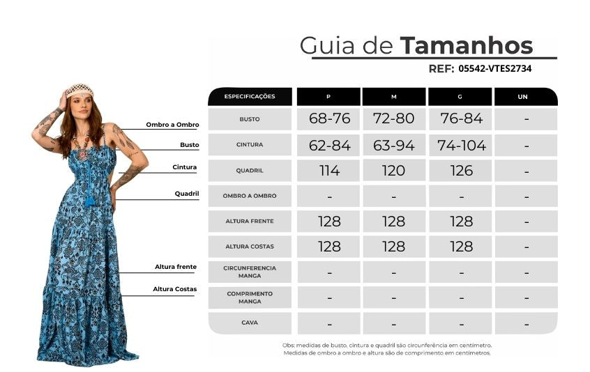 Vestido Longo Azul Estampa Cashmere Yacamim D1