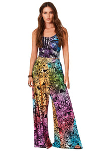 Calça Pantalona De Malha Estampa Digital De Batik Yacamim G8