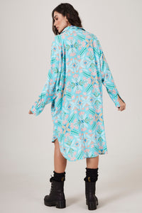 Chemise Amplo Azul Bebê Yacamim Estampado L7