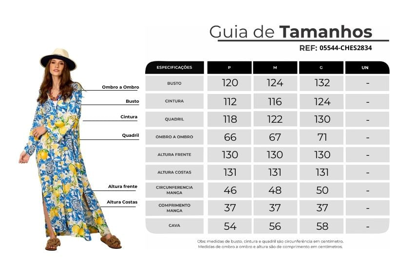 Chemise Longo Amplo Estampa De Limões Sicilianos Yacamim L2