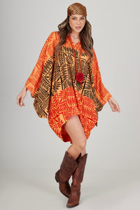 Bata Ampla Laranja Patchwork Yacamim B4