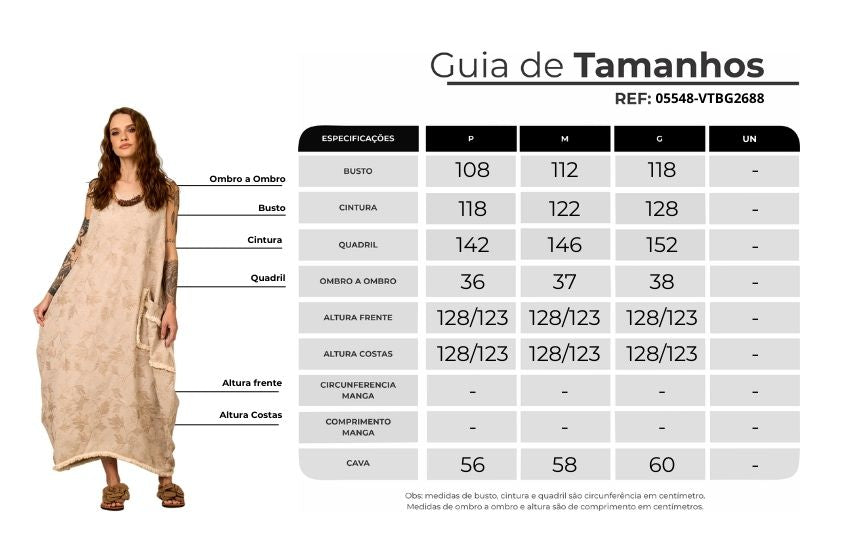 Vestido Regata Midi Amplo Bege Nature Yacamim D23