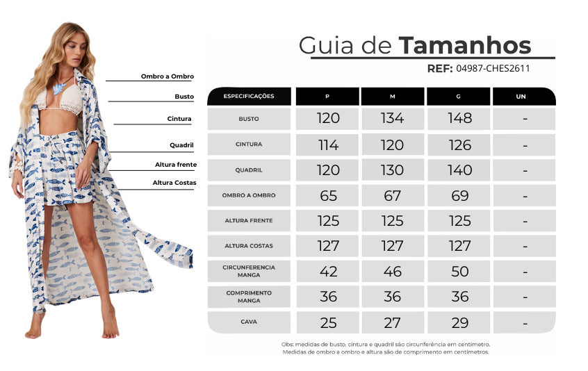 Chemise Longo Estampado Coleção Pira Omomba''e Yacamim K1