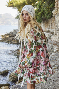 Bata Ampla De Tule Alongada Rosa Patchwork Yacamim B12 Paris