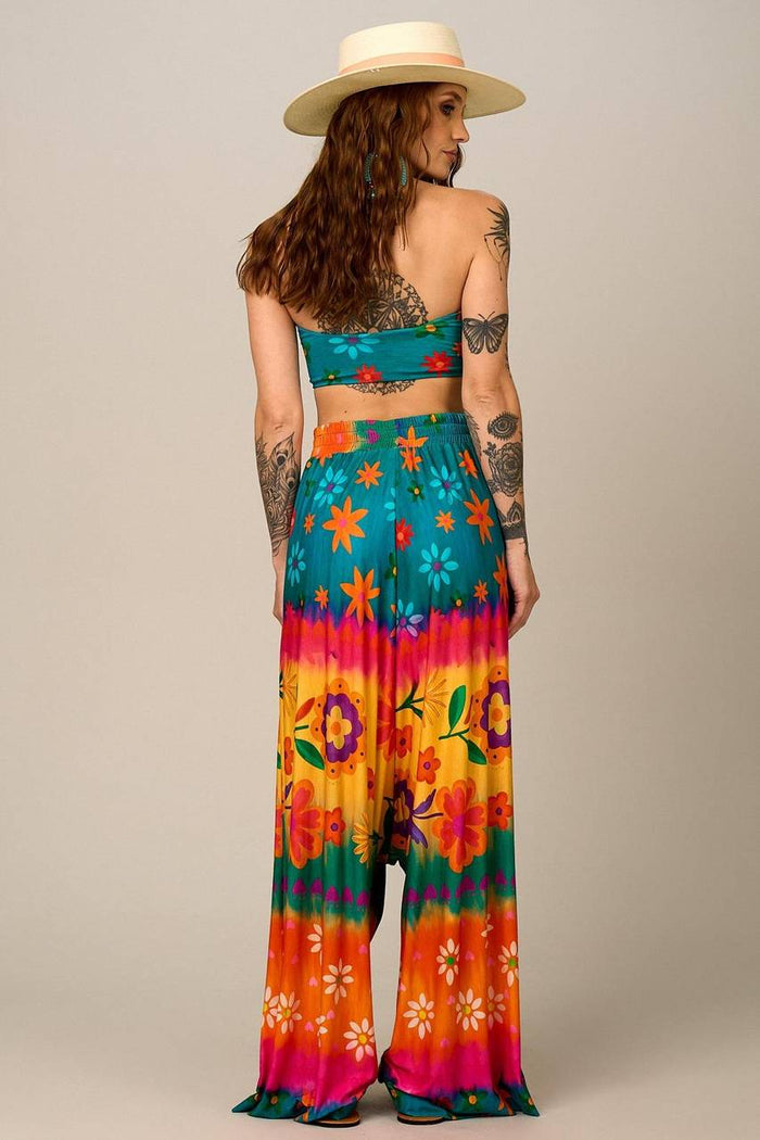 Calça Saruel Pantalona Colorida Estampada Yacamim I9