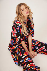 Macacão Longo Saruel Pantalona Preto Cashmere Yacamim O10