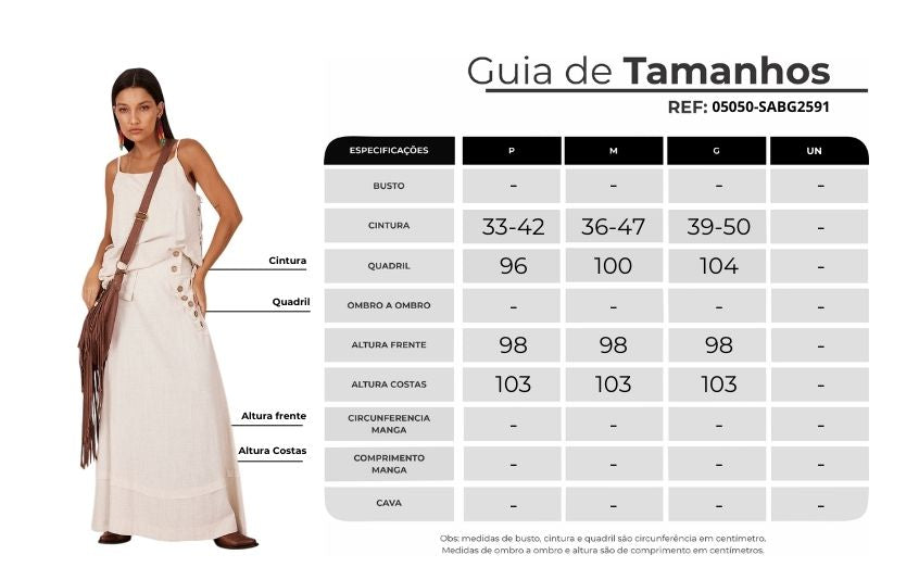 Saia Longa Linho Com Botões Bege Yacamim A19 Liso