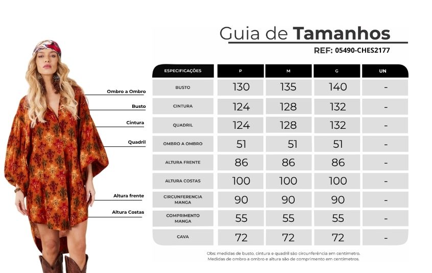 Chemise Ampla Laranja Escuro Estampado Yacamim M9