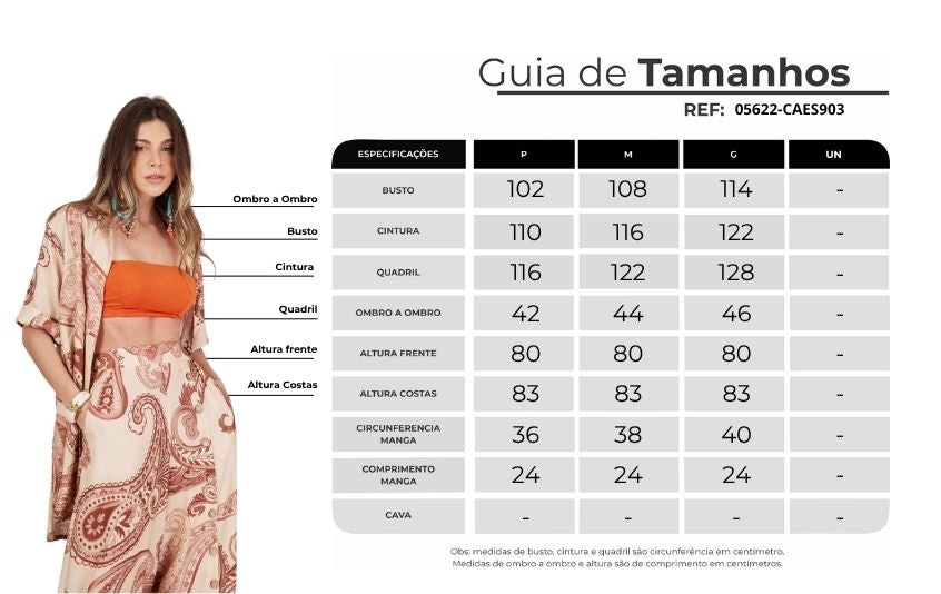 Camisa Ampla Bege Estampa Cashmere Yacamim A35