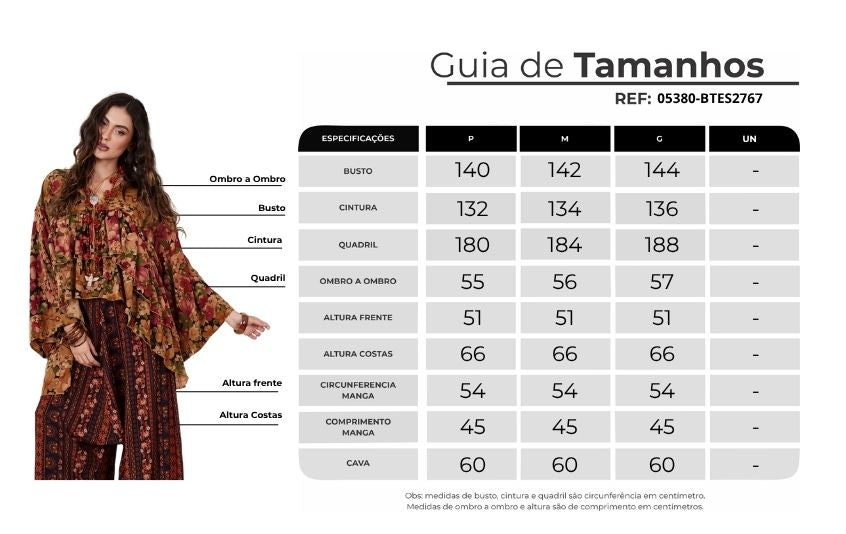 Bata Ampla Alongada Marrom Claro Patchwork Yacamim B20 Mex