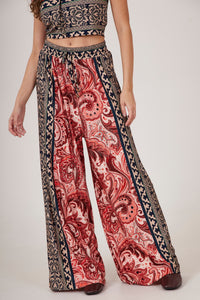 Calça Pantalona Estampa Cashmere Yacamim A26