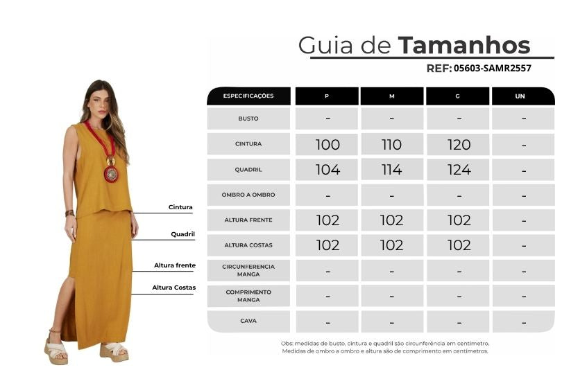 Saia Reta De Viscolinho Mostarda Yacamim A11