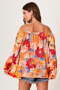 Bata Ciganinha Laranja Estampado Patchwork Yacamim B3