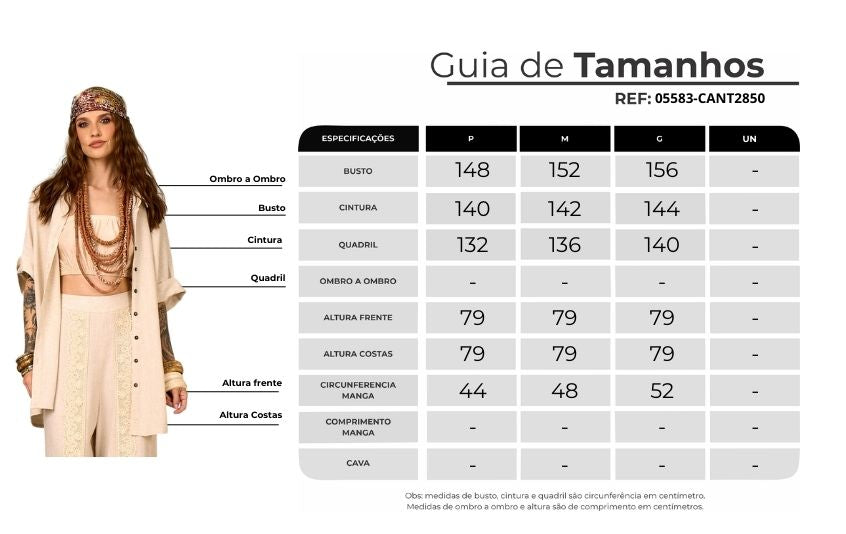 Camisa De Linho Com Mangas 3/4 Bege Nature Yacamim a28