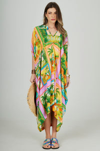 Kaftan Quadrado Verde Estampado Coleção Bahêa Yacamim R9