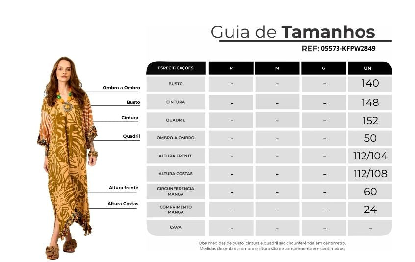 Kaftan Midi Amplo Mostarda Patchwork Yacamim J6