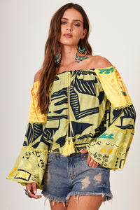 Bata Ciganinha Amarela Patchwork Yacamim B9