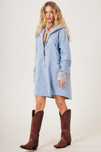 Casaco Com Capuz Azul Claro Xadrez Yacamim K7