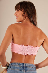 Top Faixa Com Lastex Nas Costas Rosa Claro Yacamim F6