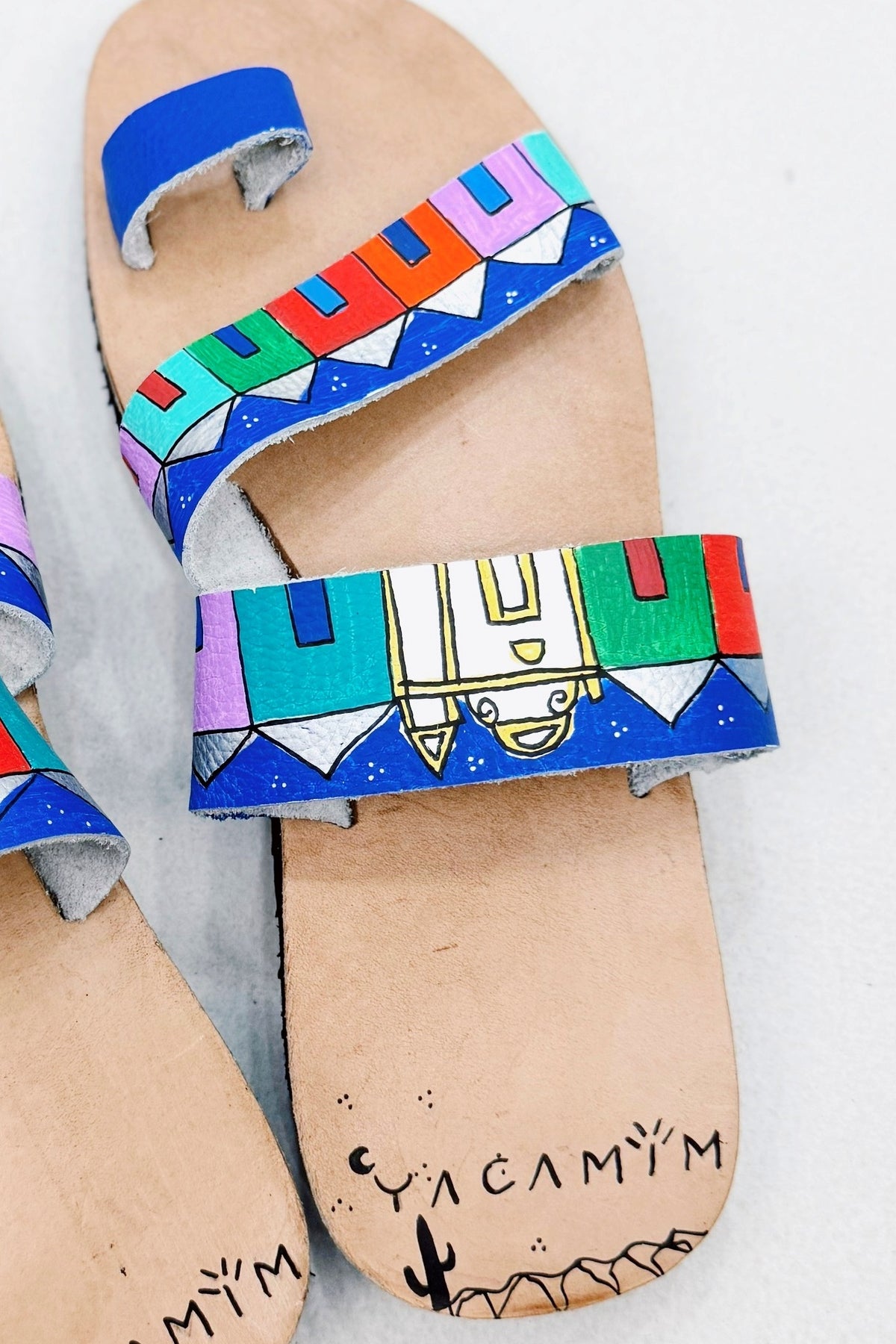 Sandália Rasteira De Couro Arraial Coleção Bahêa Yacamim #546