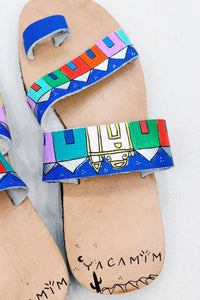 Sandália Rasteira De Couro Arraial Coleção Bahêa Yacamim #546