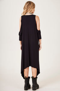 Vestido Curto Com Pontas Laterais Preto Yacamim C5 Liso