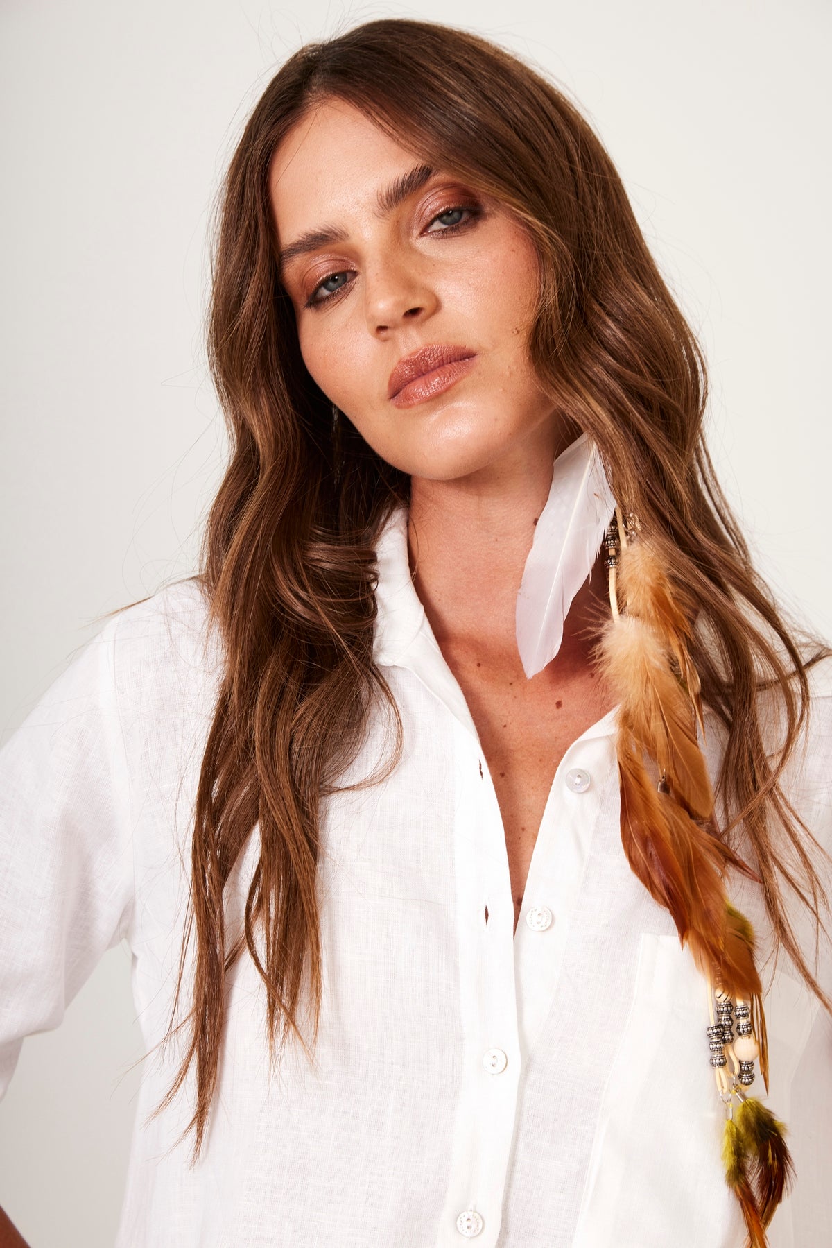 Camisa De Linho Branco Yacamim A34 Liso