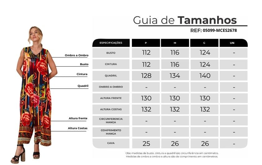 Macacão Midi Regata Estampado Yacamim O1