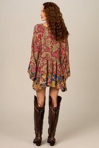 Bata Ampla Alongada Bordô Patchwork Yacamim B5