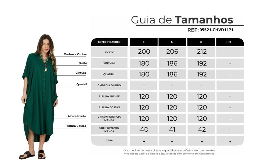 Chemise Midi Verde Escuro Yacamim L1