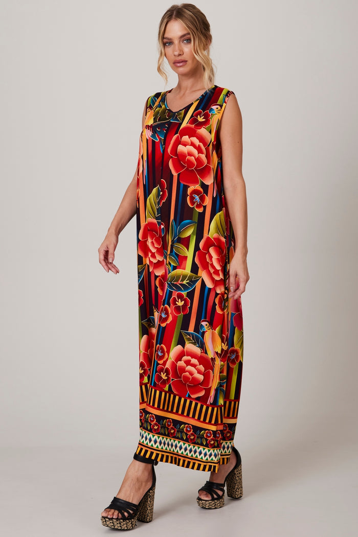 Macacão Midi Regata Estampado Yacamim O1