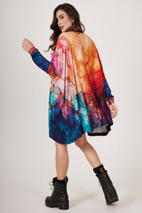 Bata Ampla Com Estampa De Elefante Com Pedrinhas Yacamim B13