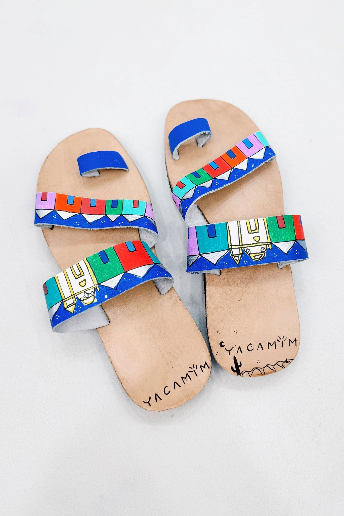 Sandália Rasteira De Couro Arraial Coleção Bahêa Yacamim #546