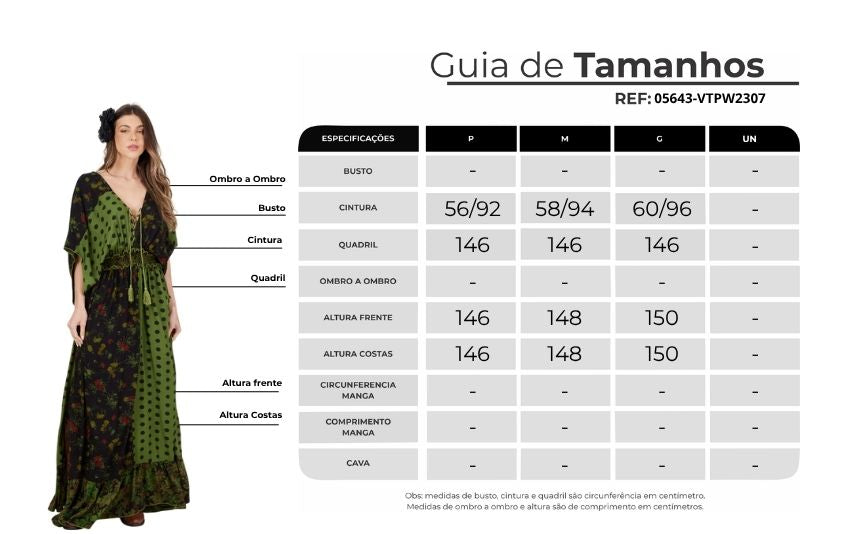 Vestido Longo Verde Estampa De Poá Patchwork Yacamim E18
