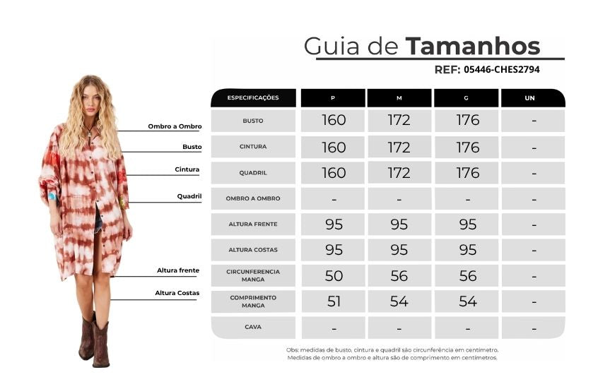 Chemise Ampla Marrom Estampa Tie Dye Digital Yacamim L2