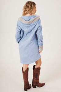 Casaco Com Capuz Azul Claro Xadrez Yacamim K7