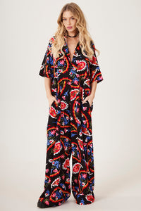 Macacão Longo Saruel Pantalona Preto Cashmere Yacamim O10