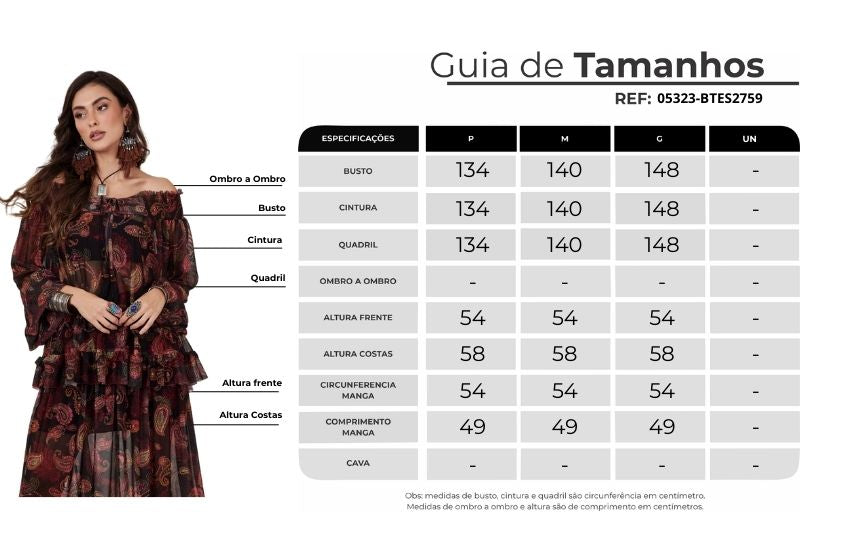 Bata De Tule Ciganinha Preta Estampa Cashmere Yacamim A21