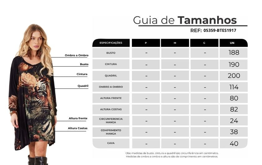 Bata Ampla Com Pedrinhas Estampa Exclusiva De Tigre Preta Yacamim S10