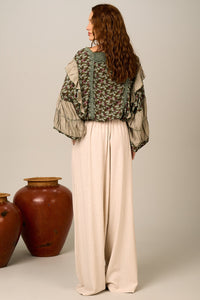 Calça Saruel De Linho Bege Nature Yacamim I5