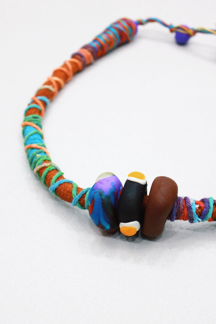 Colar Artesanal De Cordas Coloridas Yacamim #417