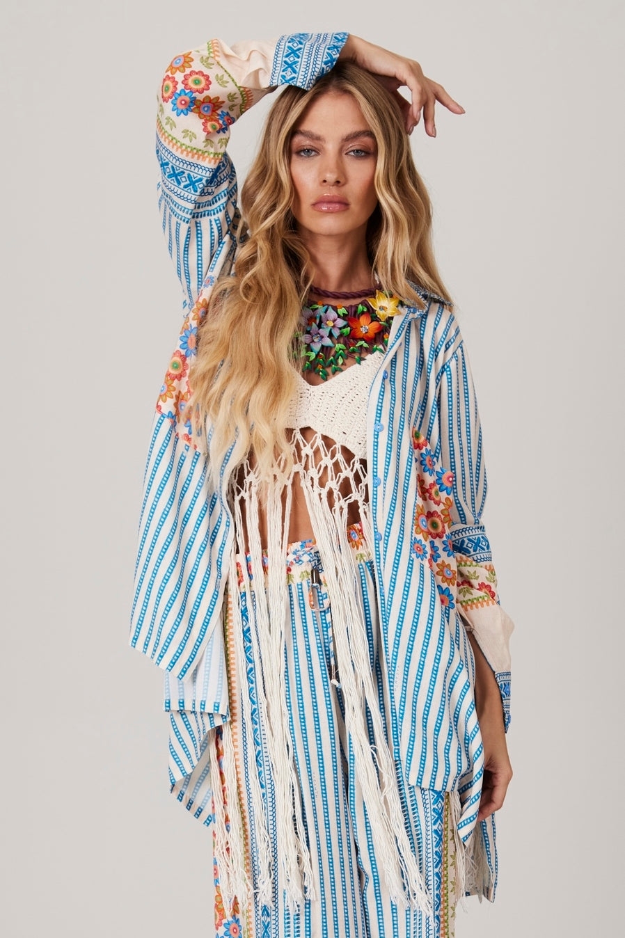 Camisa Ampla Godê Azul Coleção Pira Omomba''e Yacamim K3<br /><br /><br />