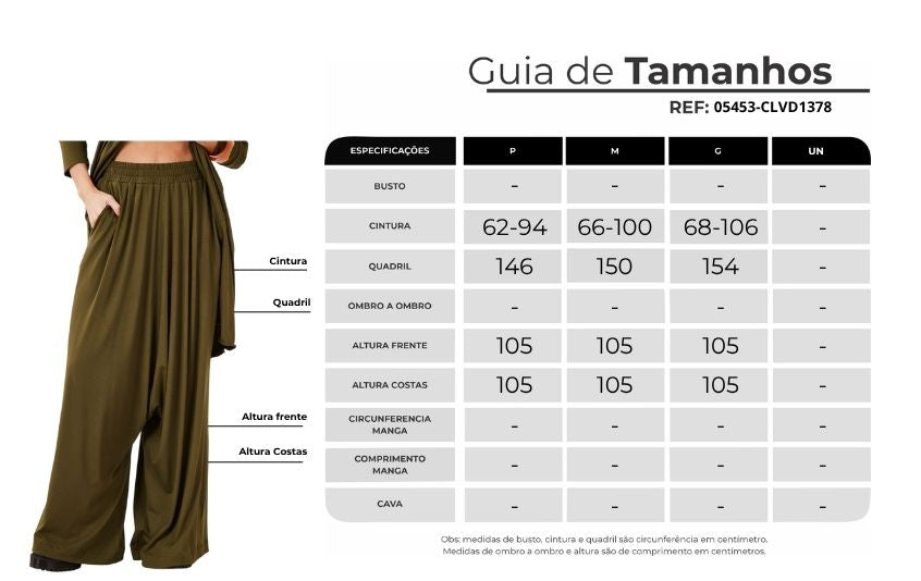 Calça Saruel Pantalona Verde Musgo Yacamim I8 Liso