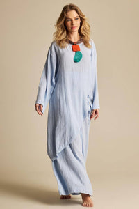 Calça Pantalona Azul Claro Yacamim A30