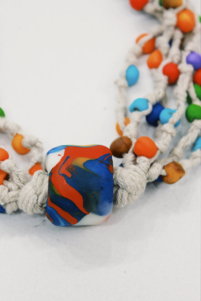 Colar Artesanal De Cordas Coloridas Yacamim #605