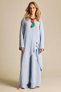 Calça Pantalona Azul Claro Yacamim A30