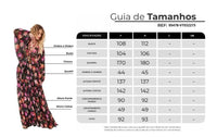 Vestido De Tule Longo Preto Estampa Floral Yacamim D15 Paris