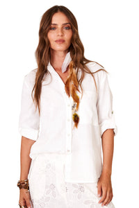 Camisa De Linho Branco Yacamim A34 Liso